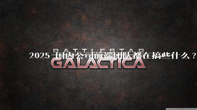 2025 国内公司前端团队都在搞些什么?